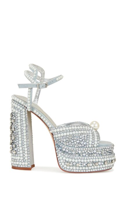 SOMETHINGBLUE-BLUE PEARL PLATFORM SANDAL